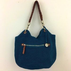 The Sak | Blue Crocheted Shoulder Bag